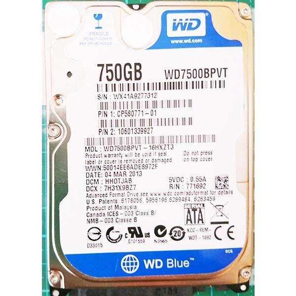 ノートパソコン Wdc 中古ハードディスクｈｄｄ2 5インチ ｓａｔａ 750ｇｂ 使用00 3000時間 フォーマット済 交換増設用 動作確認済 Buyee Buyee Japanese Proxy Service Buy From Japan Bot Online