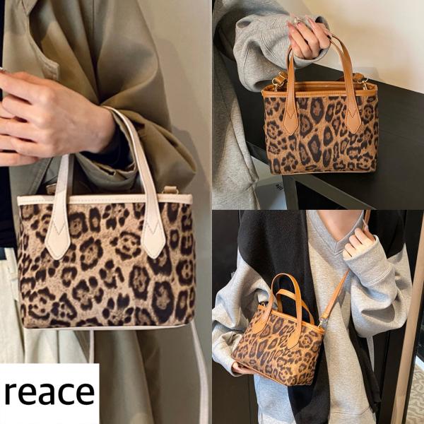ヒョウ柄 レオパード ベージュ ブラウン バケツバッグ ハンドバッグ