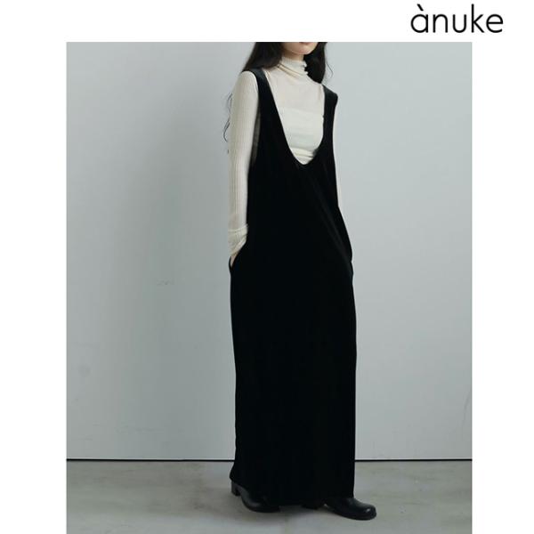 ànuke /アンヌーク Velour Uneck Onepieceブラウン38 anuke 追加生産決定/予約商品/anuke アンヌーク Velour Uneck