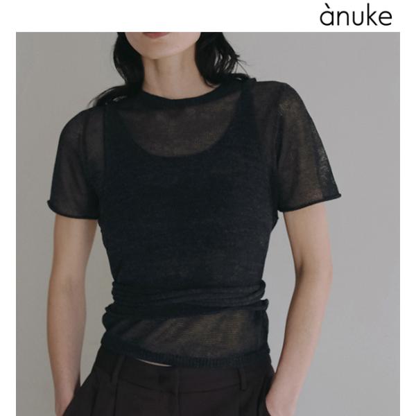 予約商品/anuke アンヌーク Wrapcami Layered Knit 62620503 7月上〜8月上入荷予定 2026秋冬 キャンセル返品不可
