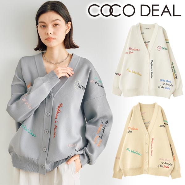 ココディール 【SOLD OUT】COCODEAL ロゴ刺繍ニットカーディガン ココディール 【SOLD OUT】COCODEAL ロゴ刺繍ニットカーディガン