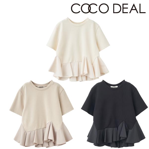 ココディール GWも即日発送/COCODEAL アシメペプラムカットソー ココディール GWも即日発送/COCODEAL アシメペプラムカットソー