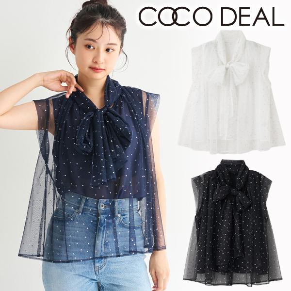 coco0624様 ご購入予定品 ココディール 即日発送/COCODEAL ドットチュールリボンブラウス