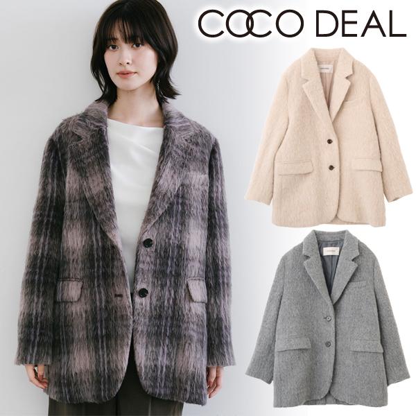 COCODEAL シャギーオーバーテーラードジャケット　グレー ココディール（COCO DEAL） ＼SALE40%OFF+2BUY10%OFFクーポン有／土日