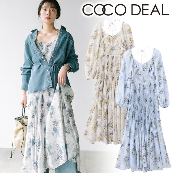 新品 COCO DEAL フリルミニワンピース 花柄 ブルー 透明感 上品 M 新品 COCO DEAL フリルミニワンピース 花柄 ブルー 透明感 上品 M 新品