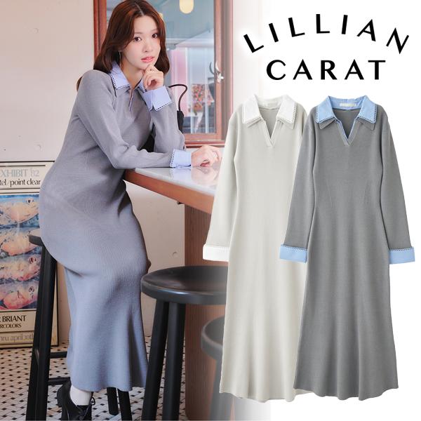 SOLD OUT】LILLIAN CARAT リリアンカラット ダブルカラーニット