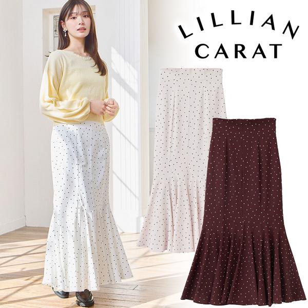 美品♡リリアンカラット ドットプリントマーメイドスカート ドットプリントマーメイドスカート｜PETAL ONLINE（ペタルオンライン）