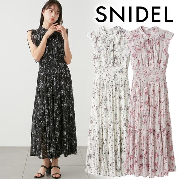 SALE 【Snidel】Sustainableフリルプリントワンピース