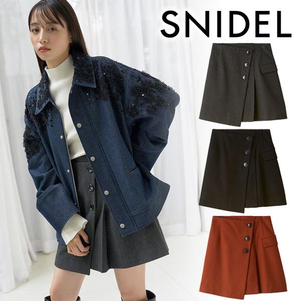 SNIDEL ラップミニスカート SWFS244209 黒