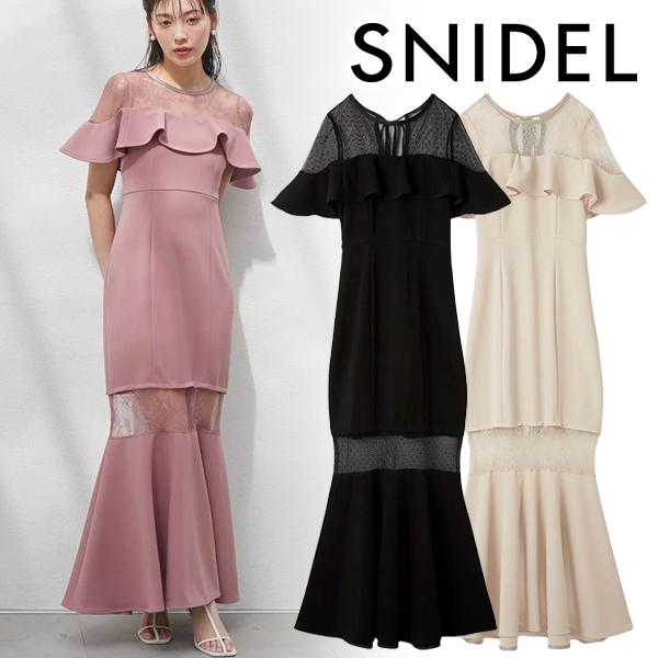 snidel スナイデル　オケージョン　マーメイド　ドレス Amazon.co.jp: [スナイデル] シアーデコルテマーメイドドレス