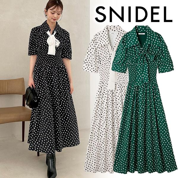 ドットボウタイシャツワンピース　スナイデル　新作　未使用 SNIDEL ワンピース ドットボウタイシャツワンピース : ZOZOTOWN