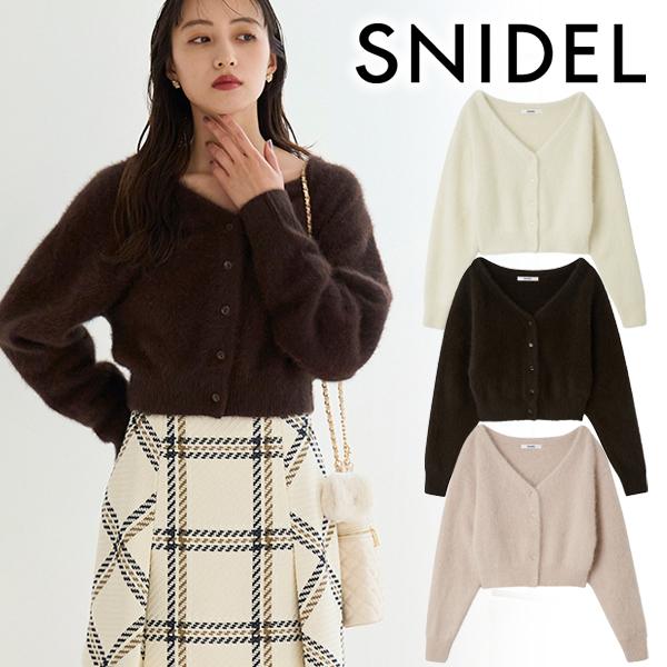 スナイデル　snidel フォックスファーショートカーディガン　ピンク　長袖 スナイデル snidel フォックスファーショートカーディガン