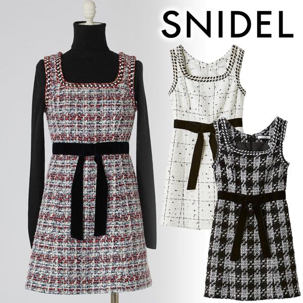 ＼期間限定10%OFF／土日も即日発送/SNIDEL スナイデル ツイードジャンスカワンピース SWFO264116 セットアップ対応 2026秋冬