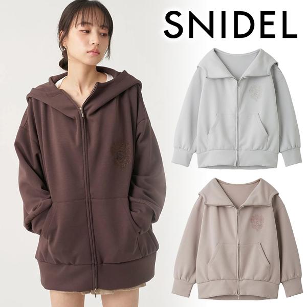 ＼期間限定10%OFF／土日も即日発送/SNIDEL スナイデル  エンブレムロゴボリュームパーカー SWCT264188  2026秋冬 キャンセル返品不可