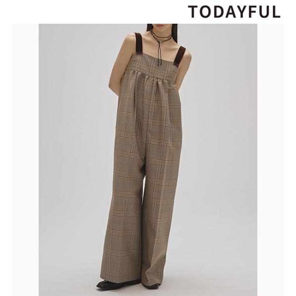 【新品未使用】todayful Check Wide Combinaison TODAYFUL 【SOLD OUT】TODAYFUL トゥデイフル Check Wide