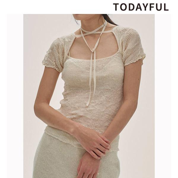 TODAYFUL 土日も即日発送/TODAYFUL トゥデイフル 2way Sheer Knittops