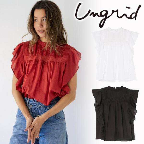 ungrid　コットンノースリフリルブラウス コットンノースリフリルブラウス（シャツ/ブラウス）｜Ungrid（アン
