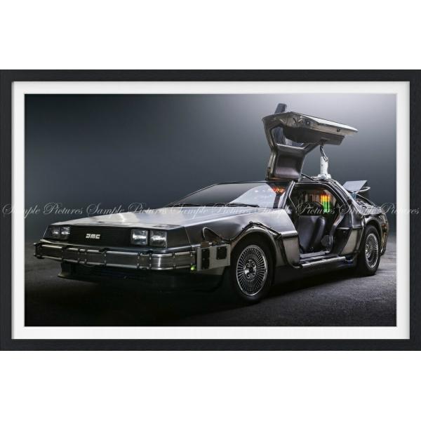 デロリアン DMC-12 【額縁印刷】壁紙ポスター 特大874×585mm