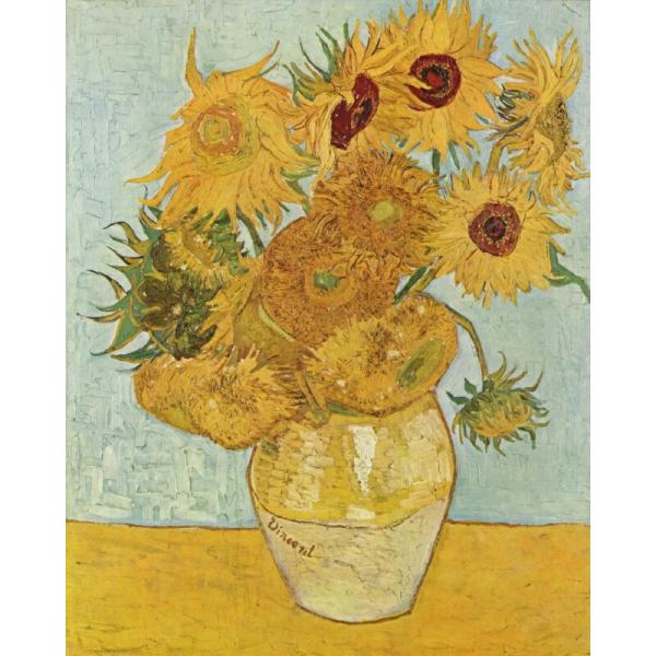 輸入雑貨　フィンセント・ファン・ゴッホ　絵画　『ひまわり』　水晶クリスタルアート 水晶パネル アートパネル 42×52cm 名画 ひまわり フレーム付き