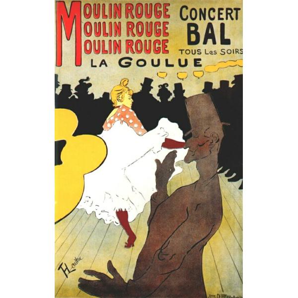 絵画風 壁紙ポスター【フルサイズ版】 ロートレック ムーラン・ルージュ La Goulue ポスター 1891年 キャラクロ K-LRB-003S1(576mm×911mm)＜日本製＞