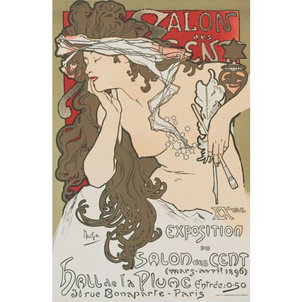 アルフォンス・ミュシャ、サロン・デ・サンの第20回展のポスター アルフォンス・ミュシャ 「サロン・デ・サン第20回展」 A2(420