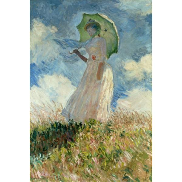絵画風 壁紙ポスター【フルサイズ版】 クロード モネ 日傘をさす女性