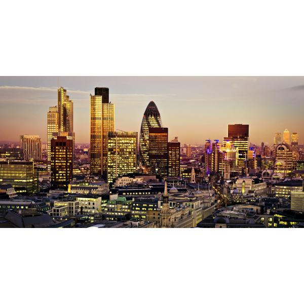 絵画風 壁紙ポスター ロンドンのパノラマ夜景 イギリス UK キャラクロ