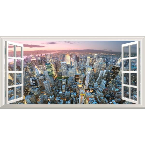 絵画風 壁紙ポスター (はがせるシール式) ニューヨークの夜景