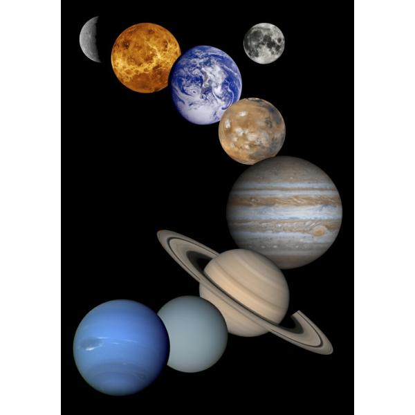 木星　(アクリル画/キャンバス画/絵画/宇宙人/惑星) 絵画風 壁紙ポスター (はがせるシール式) 太陽系の惑星 水星 金星 地球