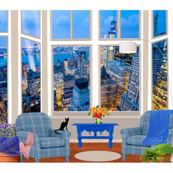 絵画風 壁紙ポスター 窓 窓の景色 窓枠 ニューヨーク 景色 キャラクロ Wnd 008s1 664mm 585mm Buyee Servis Zakupok Tretim Licom Buyee Pokupajte Iz Yaponii