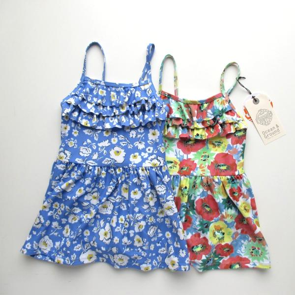 SALE 36%OFF 水着 スイムウェア Ocean & Ground 花柄フリルスイムワンピース マルチカラー UPF50+ 2023SS