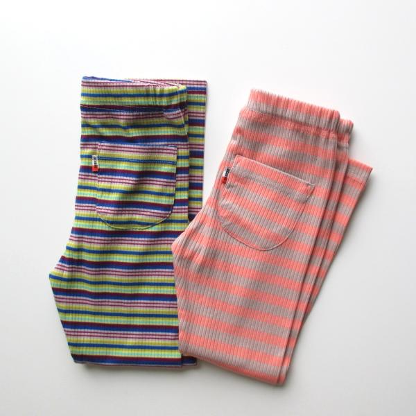 SALE 50%OFF レギンス ボトム Ocean & Ground ストレッチリブボーダーレギンス 子供服 子ども服 スパッツ 2024AW
