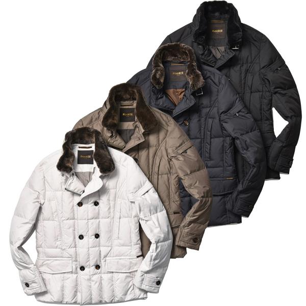 【美品】MOORER SIRO KM ダウンジャケット48 MooRER（ムーレー）SIRO-KM ポリエステル ダブルブレスト ダウン