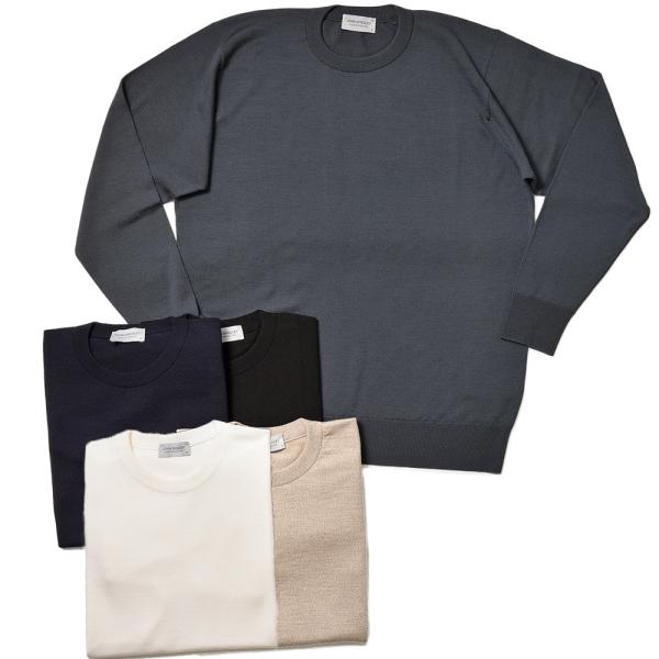 JOHN SMEDLEY ジョンスメドレー A4543 メリノウール 24ゲージ クルー
