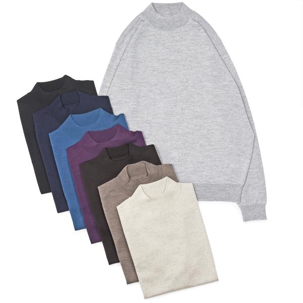 JOHN SMEDLEY（ジョンスメドレー）KILDAY エクストラファインメリノウール 30ゲージ モックネックニット MODERN FIT