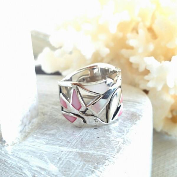 透かし シェル 鳥 シルバーリング 7号 シルバー925 バード 指輪