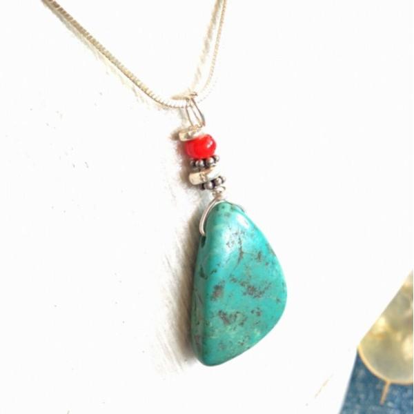 ⭐︎値下げ⭐︎ターコイズ ネックレスpt900 刻印あり ヴィンテージ