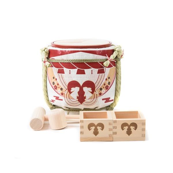 ミニ鏡開きセット 鏡割り 披露宴 結婚式 ウェディング パーティ 二次会 良縁 開店祝 白兎 うさぎ ハート ミニ菰樽 岸本吉二商店 0055a038 リアルジャパンプロジェクトストア 通販 Yahoo ショッピング