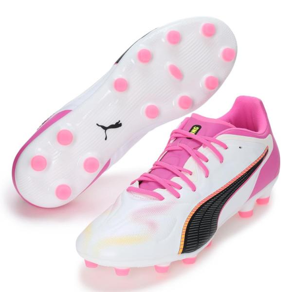PUMA プーマ キング 20 プロ HG/AG [SHOWTIME PACK] 26SS 108462 05 ホワイト ピンク サッカー用 スパイク 土 人工芝