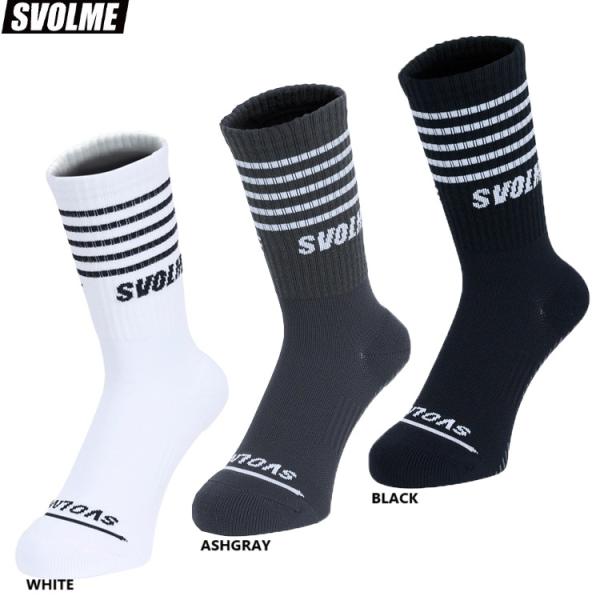 SVOLME スボルメ ボーダーパワーグリップミドルソックス 25SS 1251-40622 フットボール サッカーソックス 滑り止めソックス 靴下 ストッキング 機能ソックス