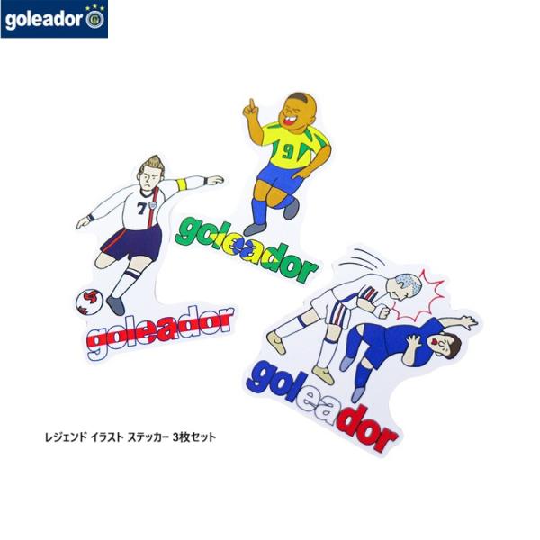goleador ゴレアドール レジェンド イラスト ステッカー 3枚セット 26AW gm-053 コラボ シール サッカー