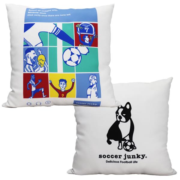 soccer junky サッカージャンキー クッション 2022 MEMORIES jr26d13 JERRYコラボ ジェリー 生活雑貨 インテリア おすすめギフト 白 ホワイト