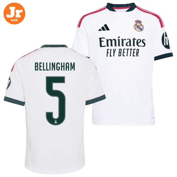 キッズ #5 ジュード・ベリンガム adidas アディダス 26/27 レアルマドリード ホーム レプリカユニフォーム le212 kc3993 サッカー ゲームシャツ 半袖 白