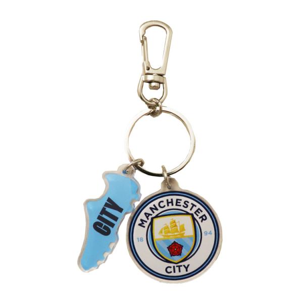 クラブ公式ライセンス商品イングランド プレミアリーグ　マンチェスター・シティエンブレムとシューズの2連チャームサイズ:全長約10cm素材:アクリル他●追跡可能メール便　対応可