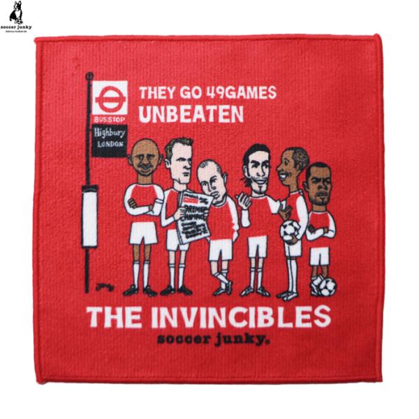 soccer junky サッカージャンキー ミニタオル INVINCIBLES sj26e41 JERRYコラボ ジェリー ハンカチ ハンドタオル ガナーズ 記念品 レッド 赤