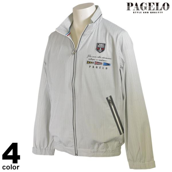 【PAGELO】パジェロ PG フルジップブルゾン　青　白　ストライプ ANGELO セール60%OFF PAGELO パジェロ ナイロンブルゾン メンズ