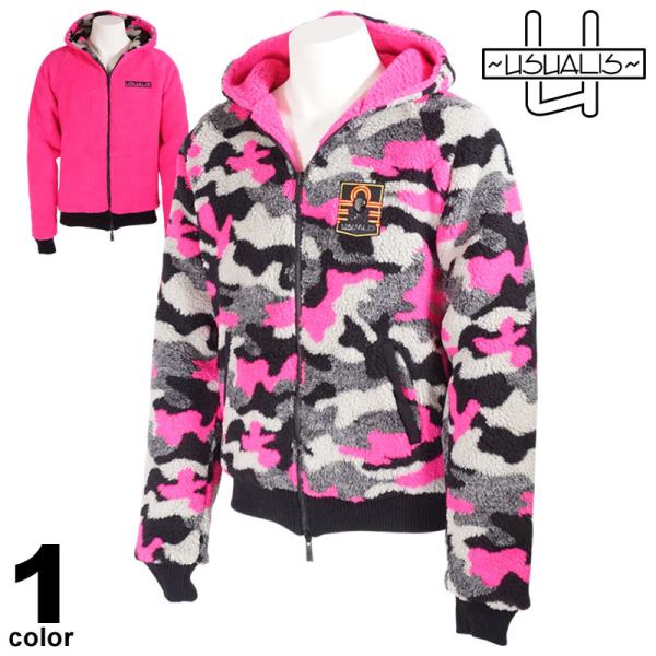 USUALIS ウザリス ブルゾン メンズ ジップアップ 迷彩 リバーシブル USUALIS セール 50%OFF ウザリス ブルゾン メンズ 秋冬 ジップアップ