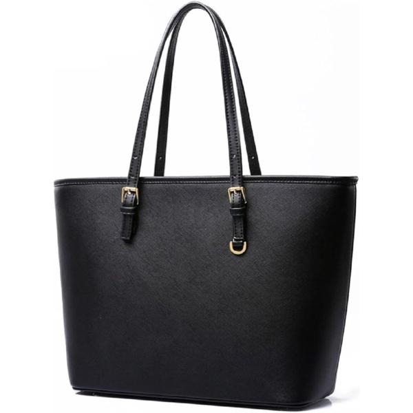 他サイト： ミウォルナ ビジネスバッグ トートバッグ(ブラック ロゴなし,  高さ28.5cm 上辺42cm 横下辺32cm マチ14.5cm)の商品画像