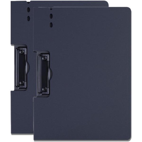 バインダー A4 クリップボード 2つ折り ペンホルダー付 2個セット (ブラック,  横)