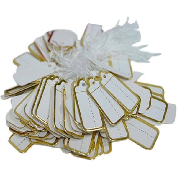 バリエーションコード : 2B2F2VP4R4・高級宝石店などで用いられるジュエリー用値札100個セットです。ゴールドとシルバーの2色からお選びいただけます。・ゴールドとシルバーの輝きが、ジュエリーの高級感を演出してくれます。・やや上寄りに...